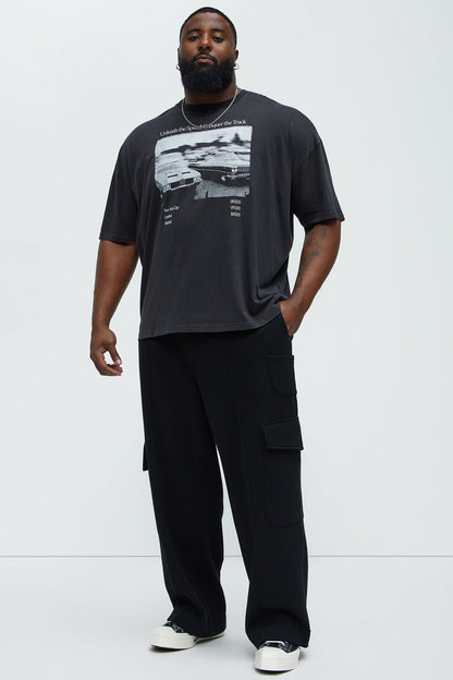 Unleash The Speed Oversized Short Sleeve Tee - Black