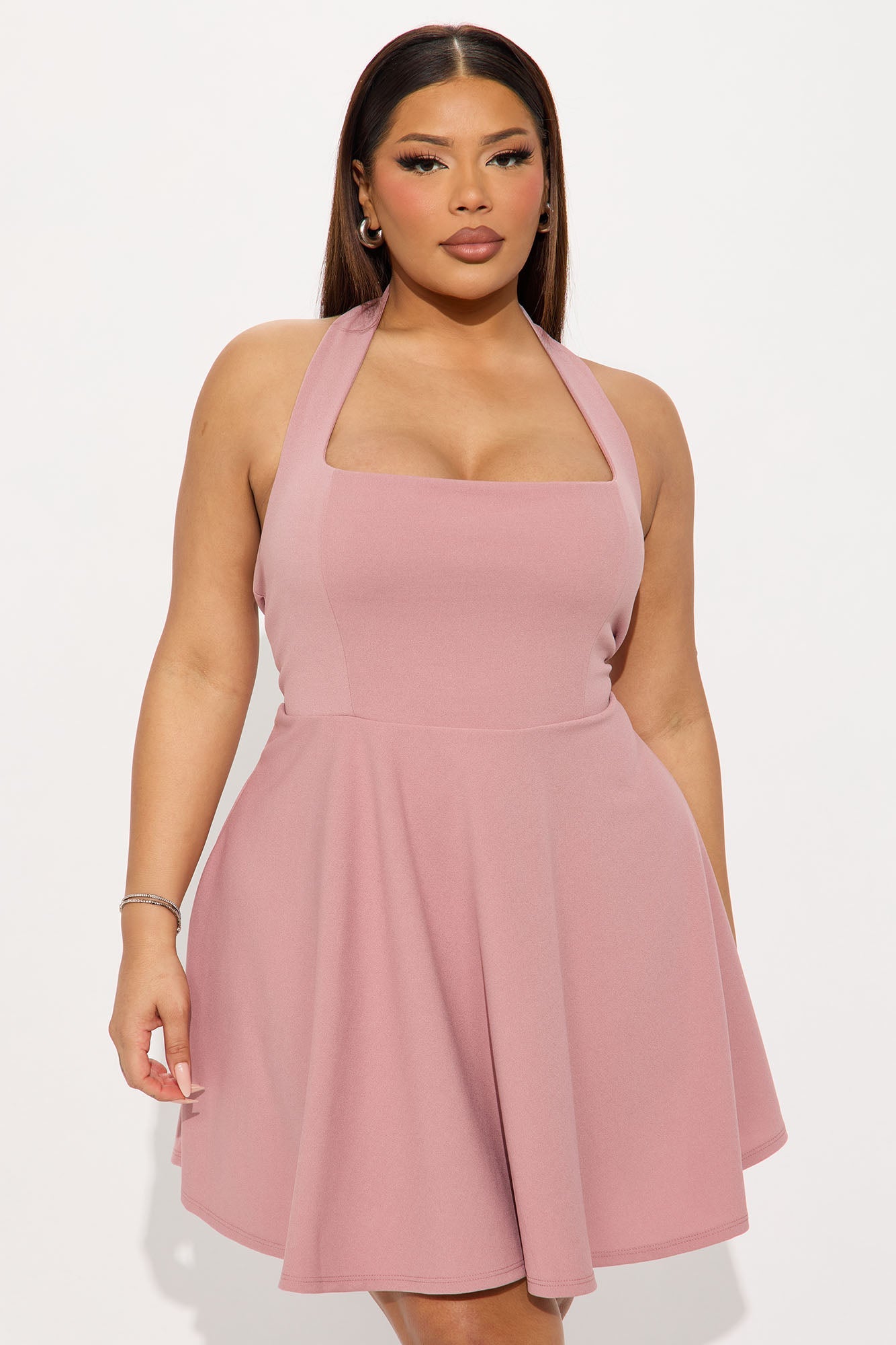 Alena Halter Mini Dress - Mauve