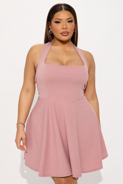 Alena Halter Mini Dress - Mauve