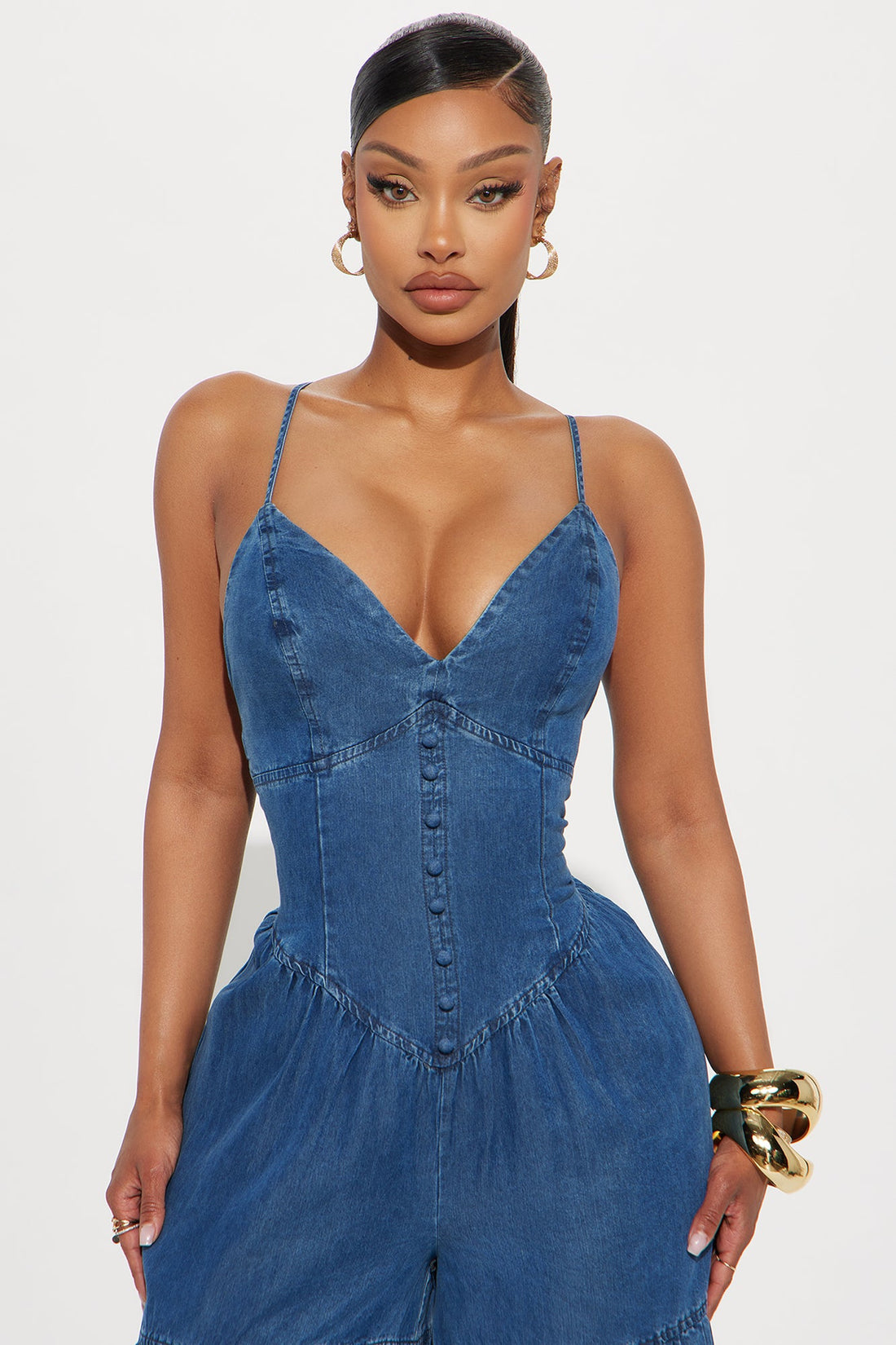 Skylar Denim Jumpsuit - Dark Wash