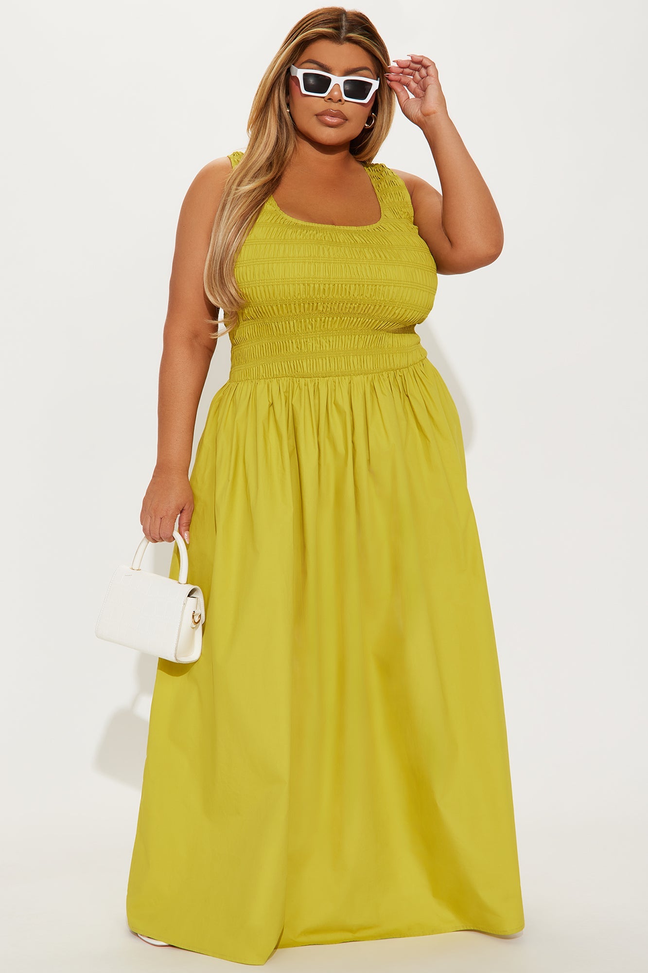 Hallie Poplin Maxi Dress - Chartreuse