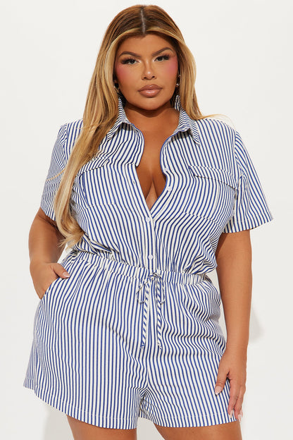 Nantucket Romper - Blue/combo