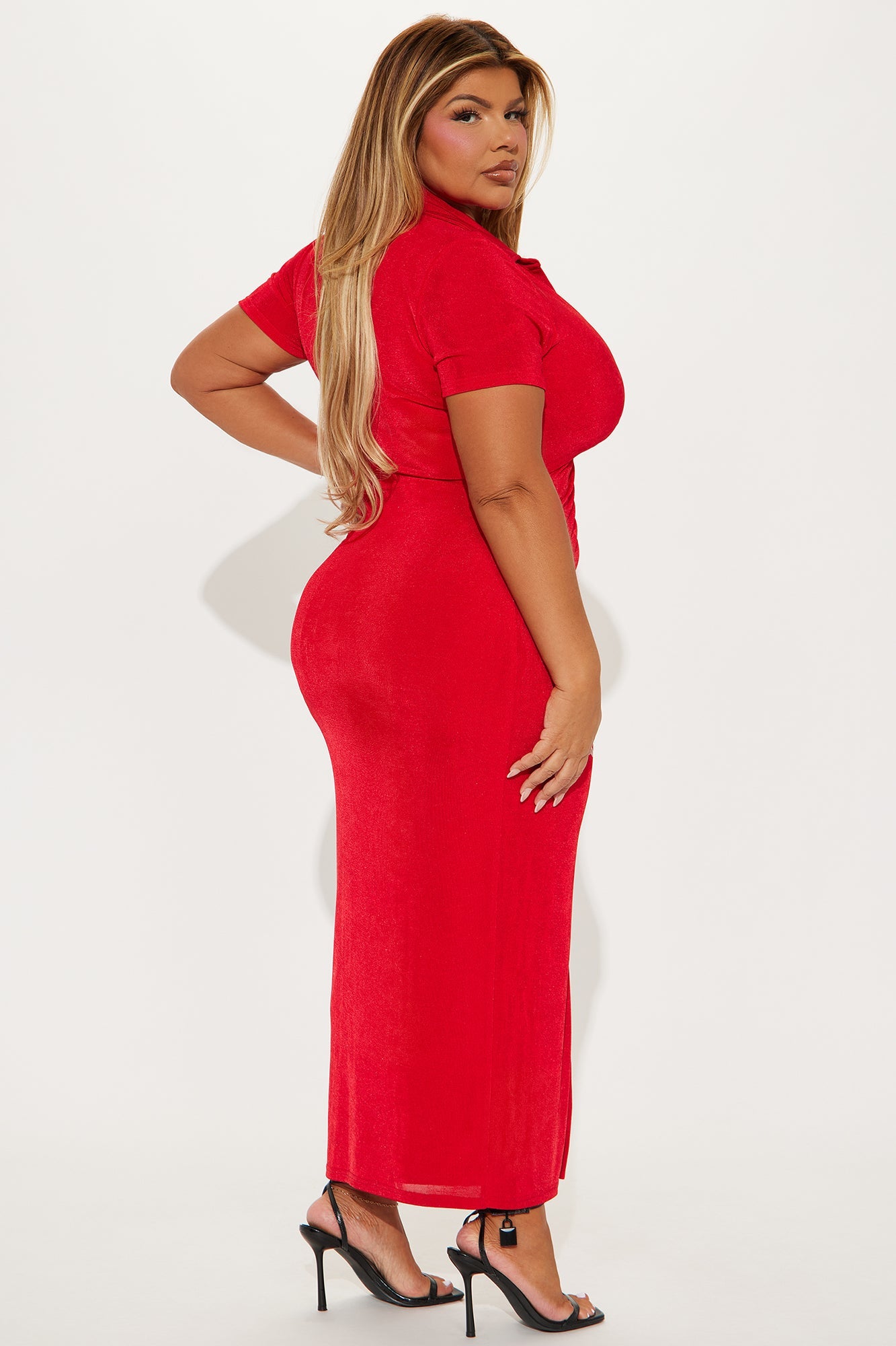 Silky Smooth Slinky Maxi Dress - Red