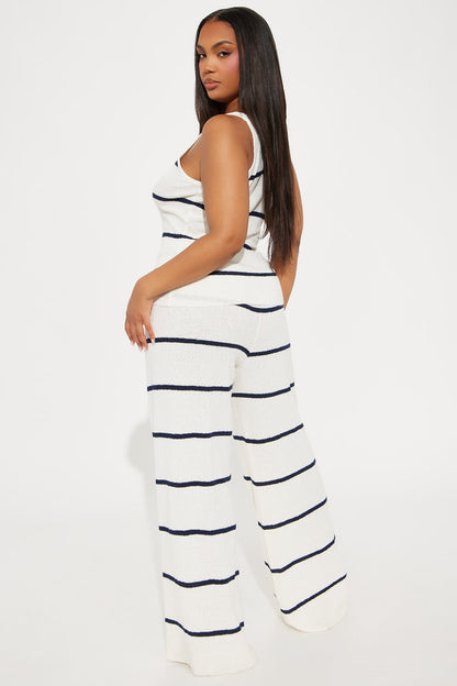 Samantha Striped Pant Set - Cream/combo