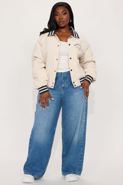 Los Angeles Sports Club Varsity Jacket - Cream