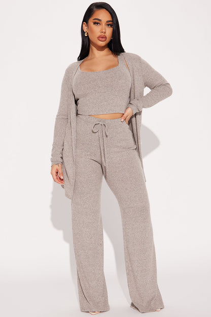 Calm N Cozy 3 Piece Pant Set - Oatmeal