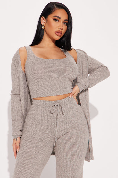 Calm N Cozy 3 Piece Pant Set - Oatmeal