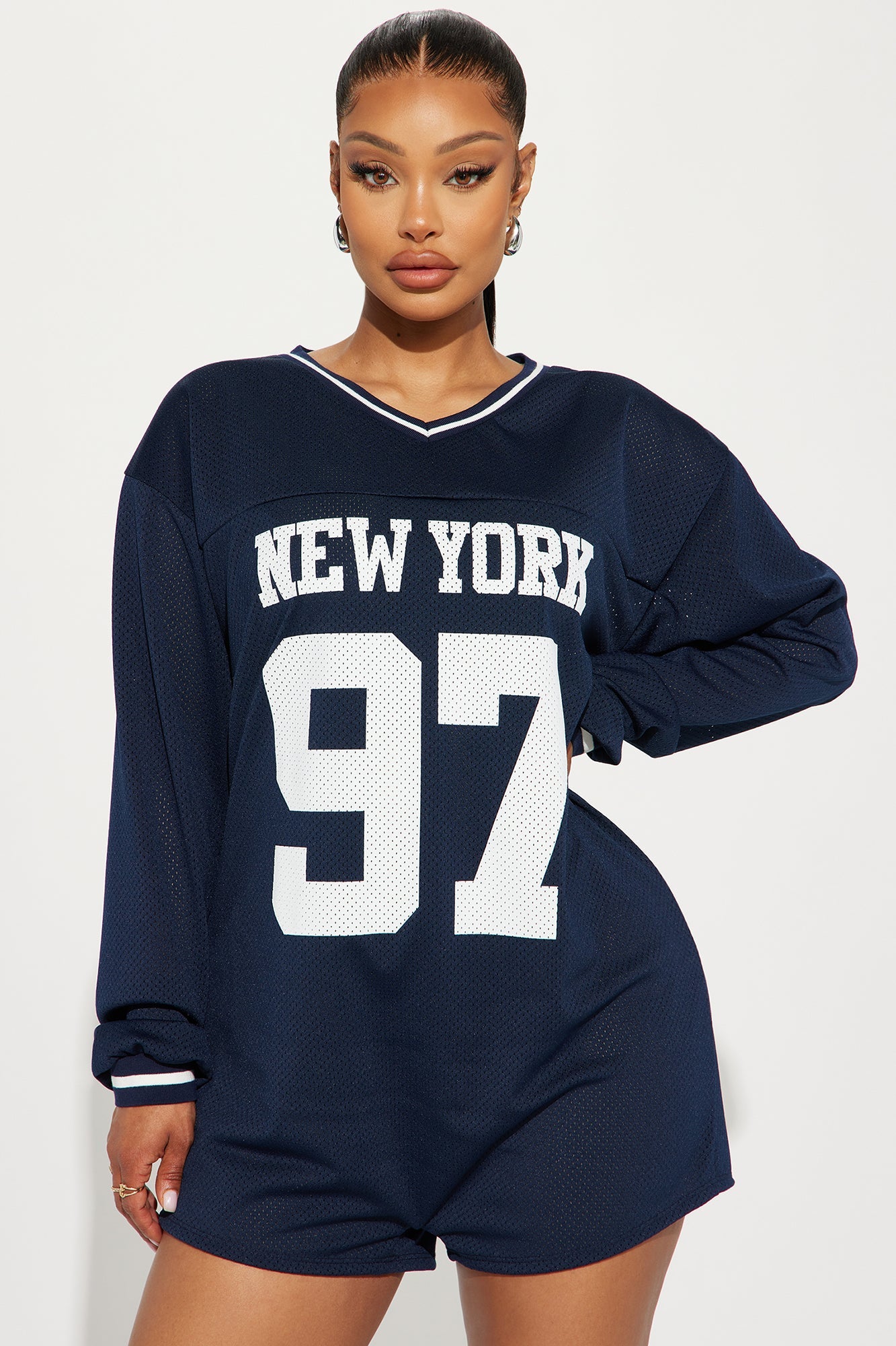 Playing The Field Romper - Navy