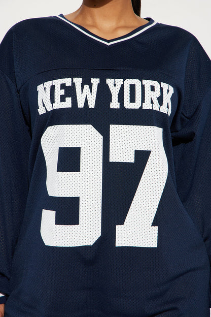 Playing The Field Romper - Navy