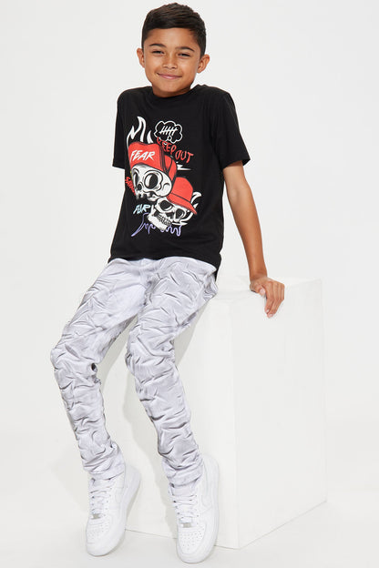 Mini Textured Away Skinny Jean - Black/White