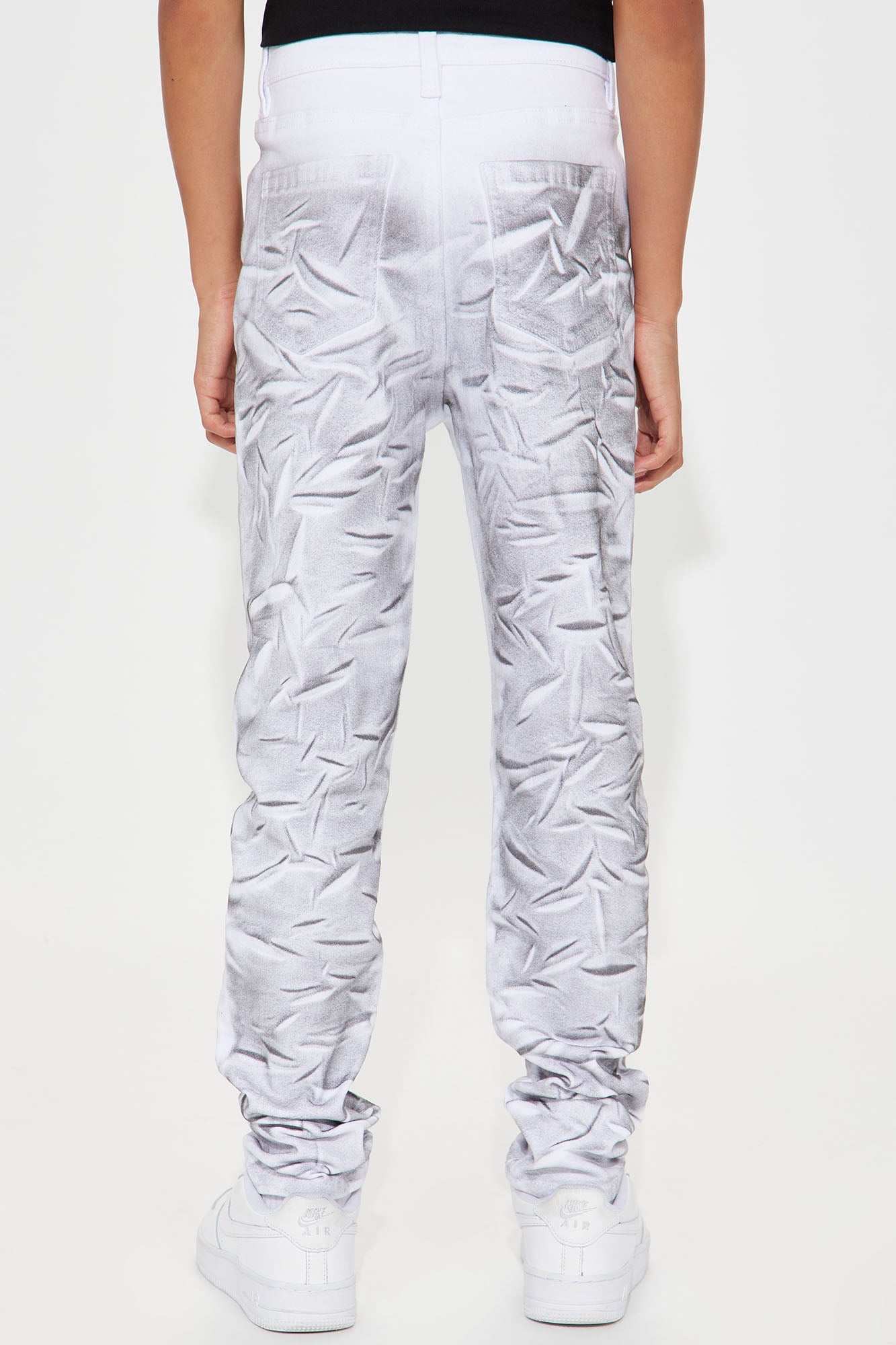 Mini Textured Away Skinny Jean - Black/White