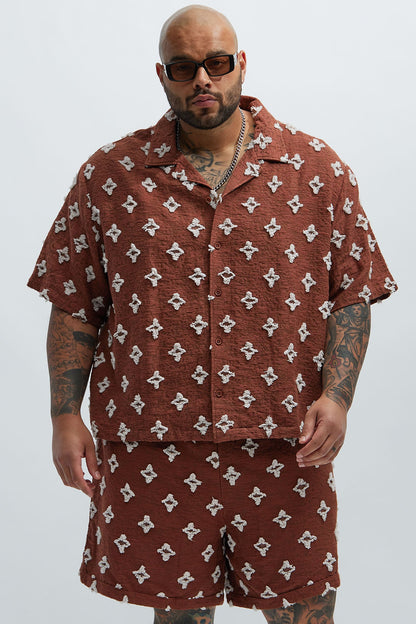 Cropped Starlet Shirt - Brown