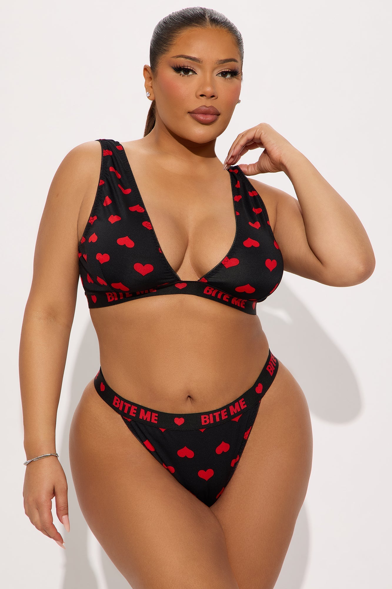 Stassi Heart Breaker 2 Piece Set - Black/Red