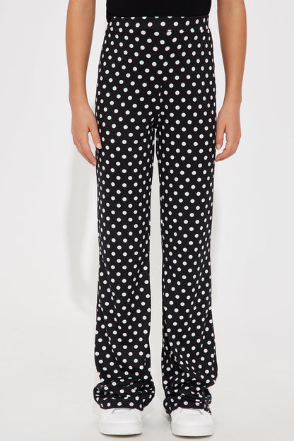Mini Dottie Flare Legging - Black/White
