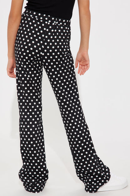 Mini Dottie Flare Legging - Black/White