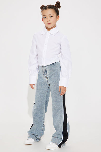 Mini My Next Move Pant Set - Light Wash
