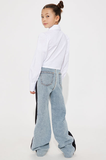 Mini My Next Move Pant Set - Light Wash