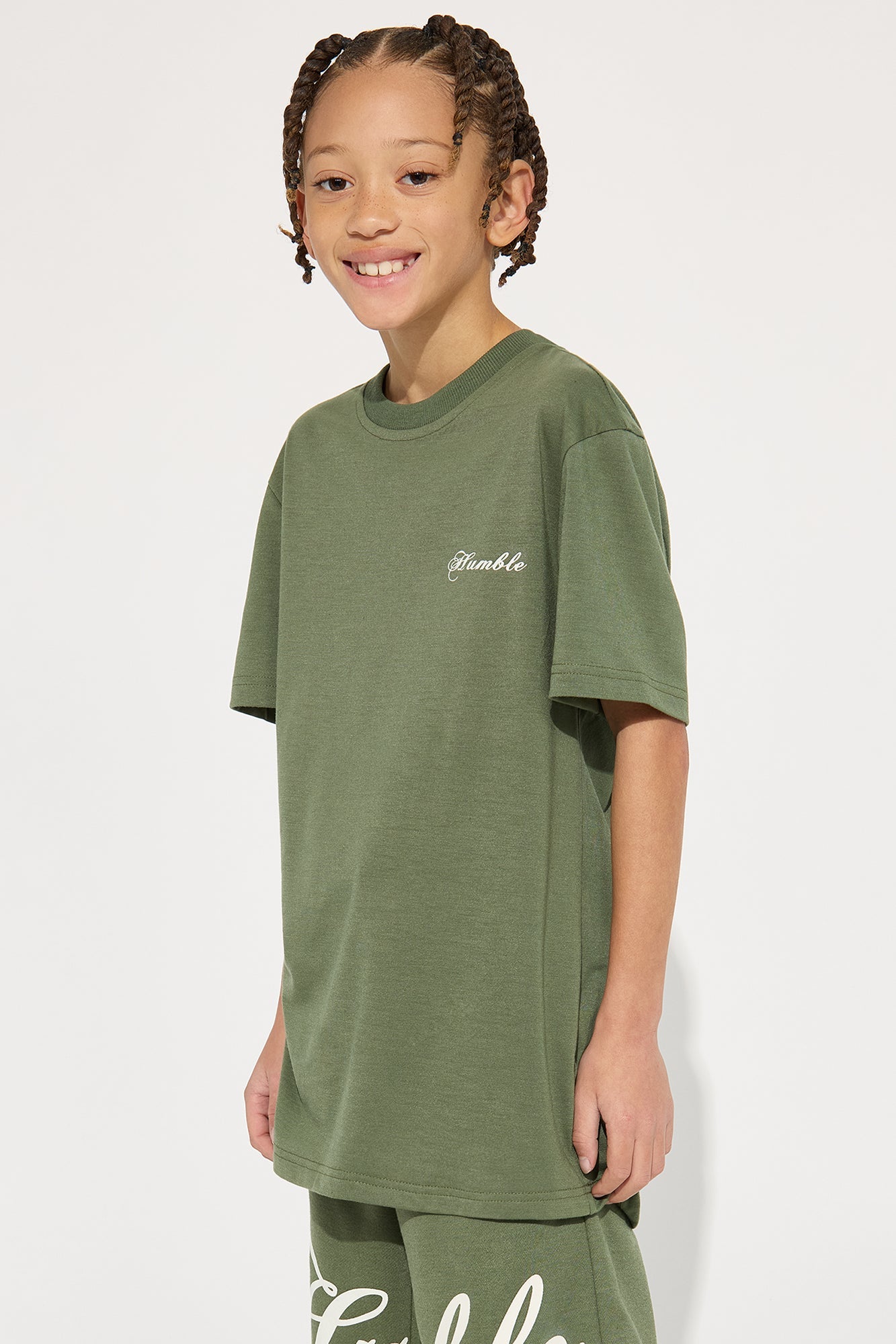 Mini Staying Humble Short Set - Olive