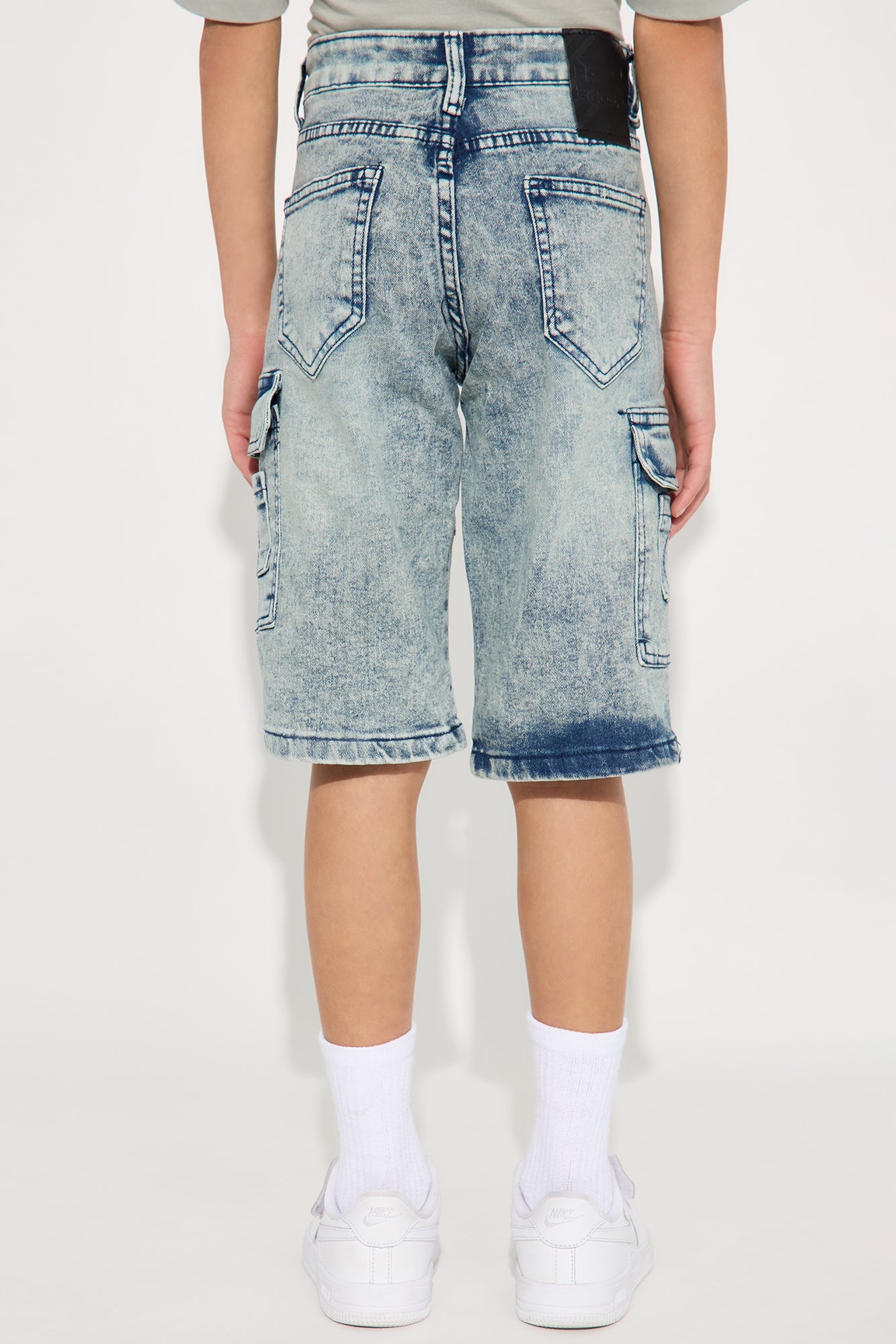 Mini Oliver Cargo Denim Shorts - Light Wash