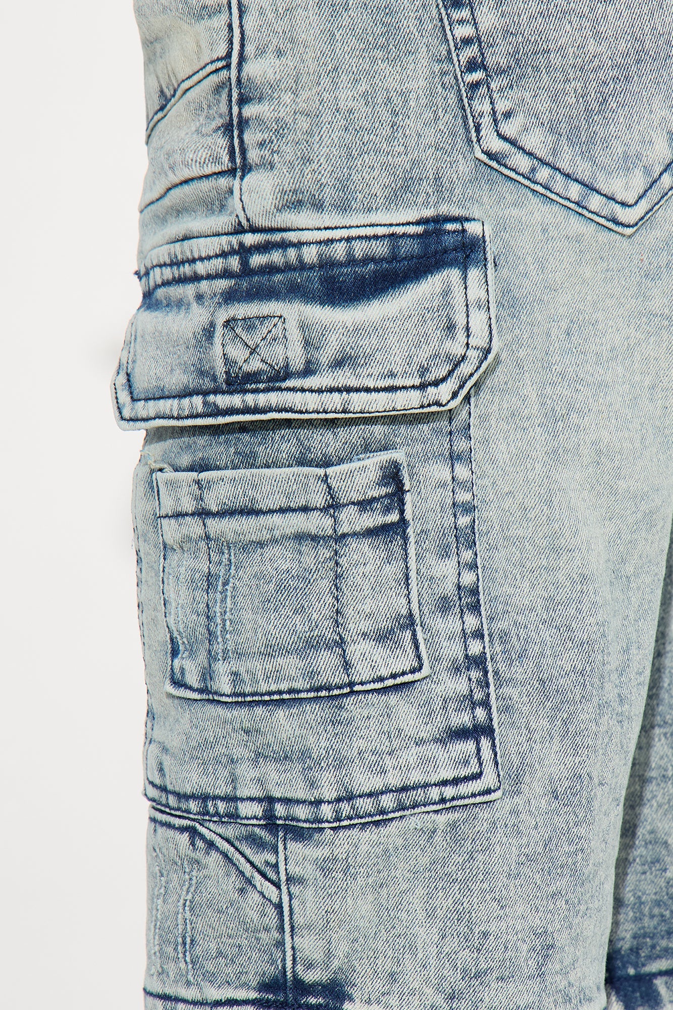 Mini Oliver Cargo Denim Shorts - Light Wash