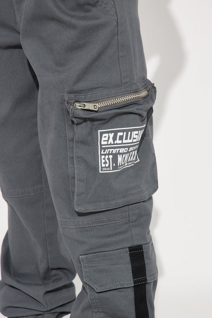 Mini Mr. Future Cargo Jogger Twill Pant - Charcoal