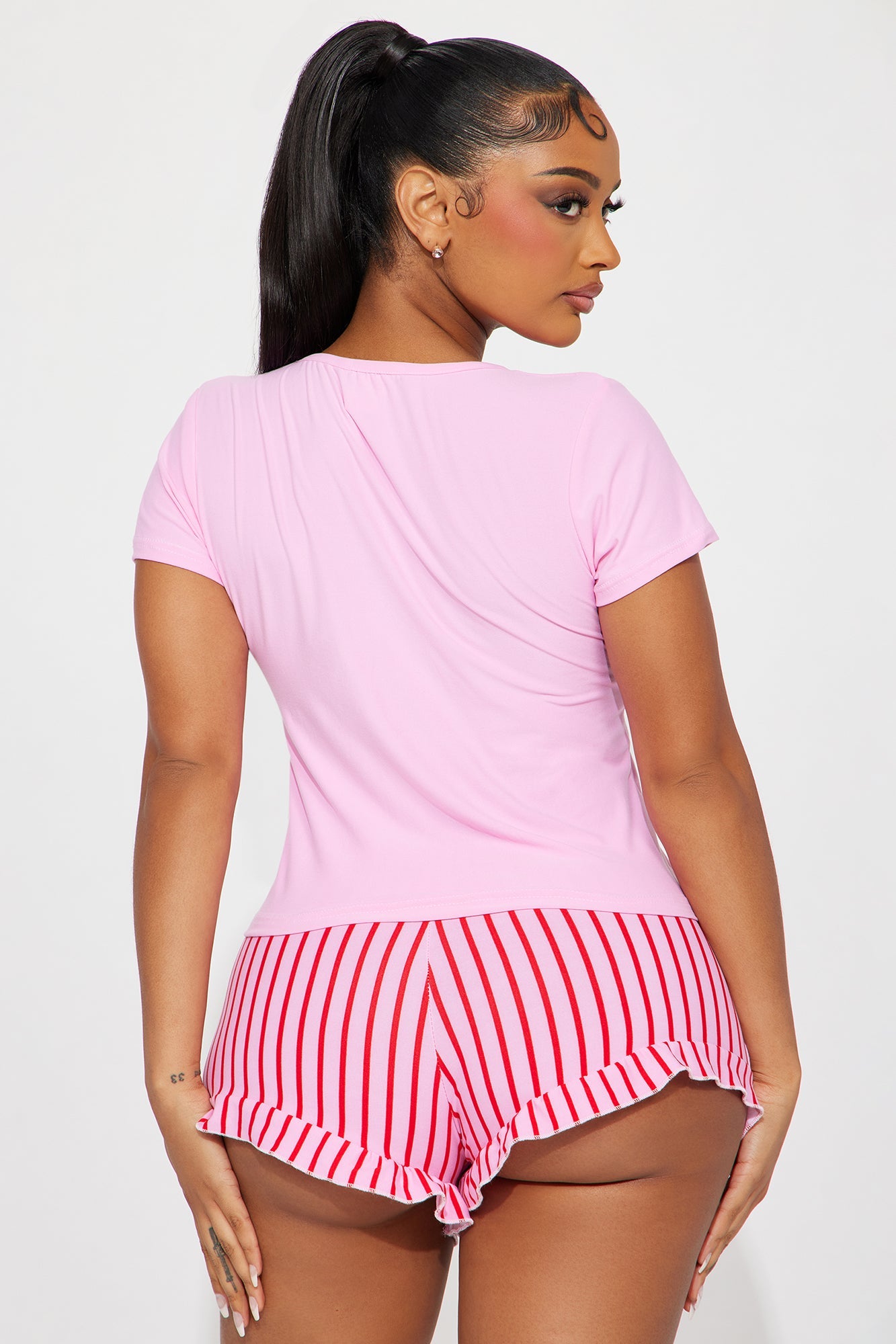 Wife Life PJ Short Set - Pink/combo