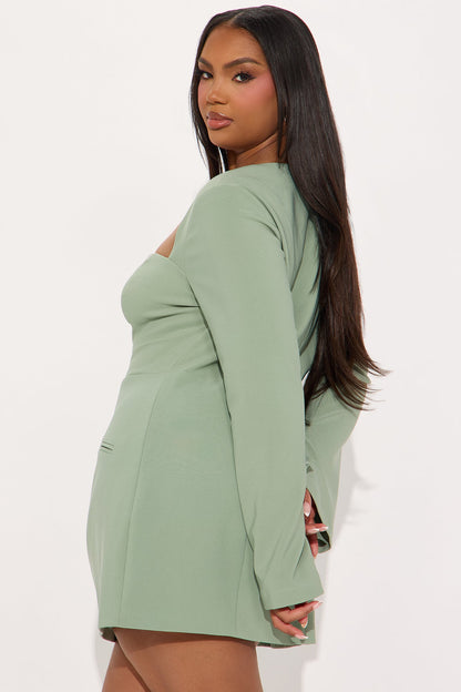 Blaire Square Neck Mini Dress - Sage