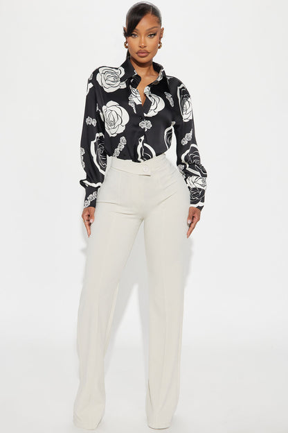 Call It Even Wide Leg Dress Pants - Oatmeal