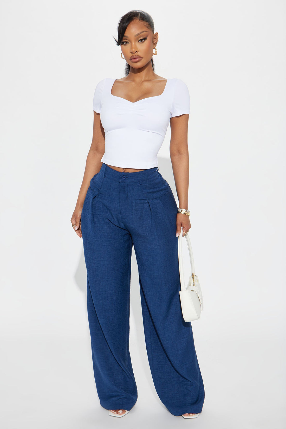 Matson Wide Leg Trouser - Navy