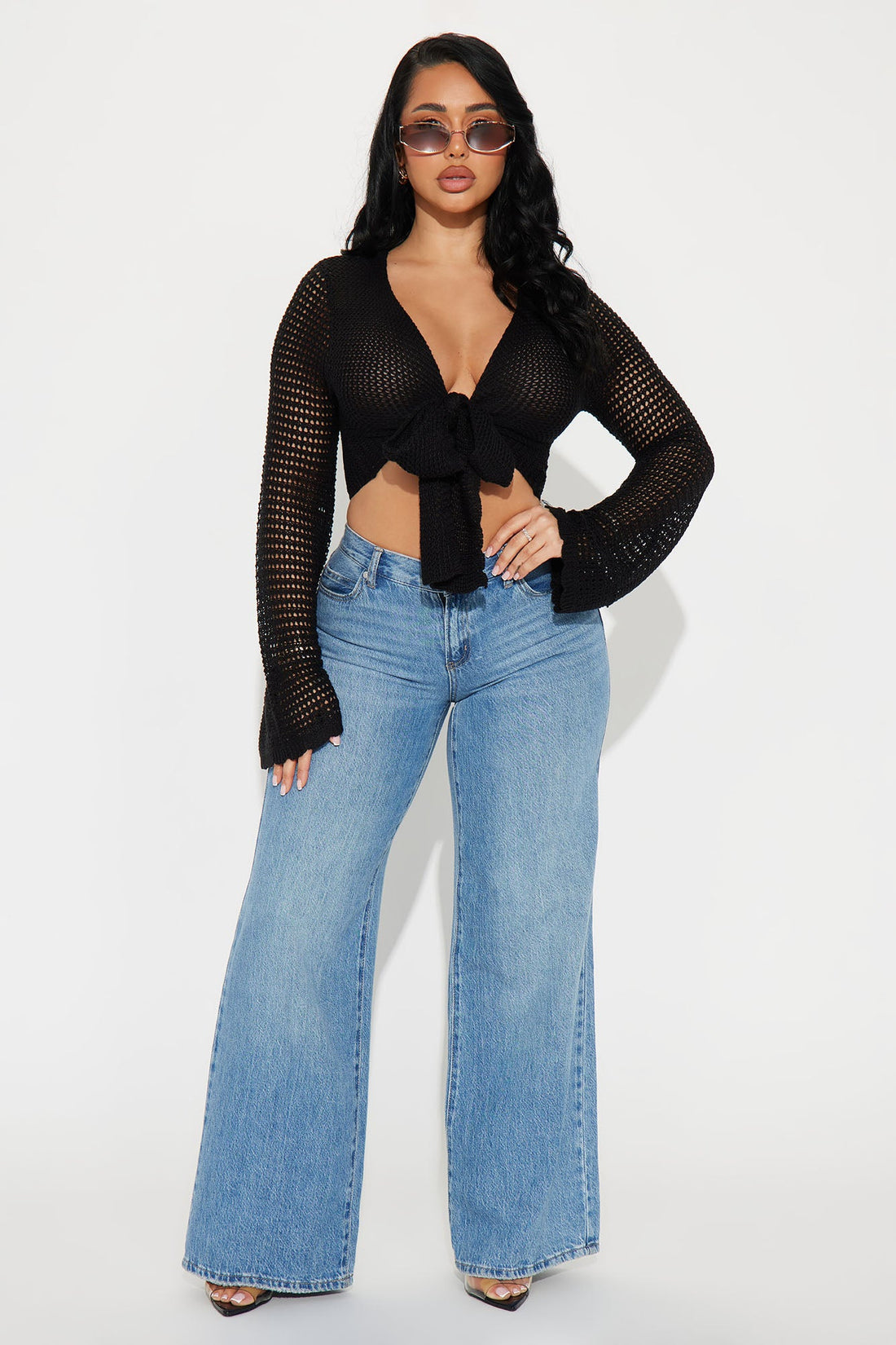 Sunny Paradise Crochet Top - Black