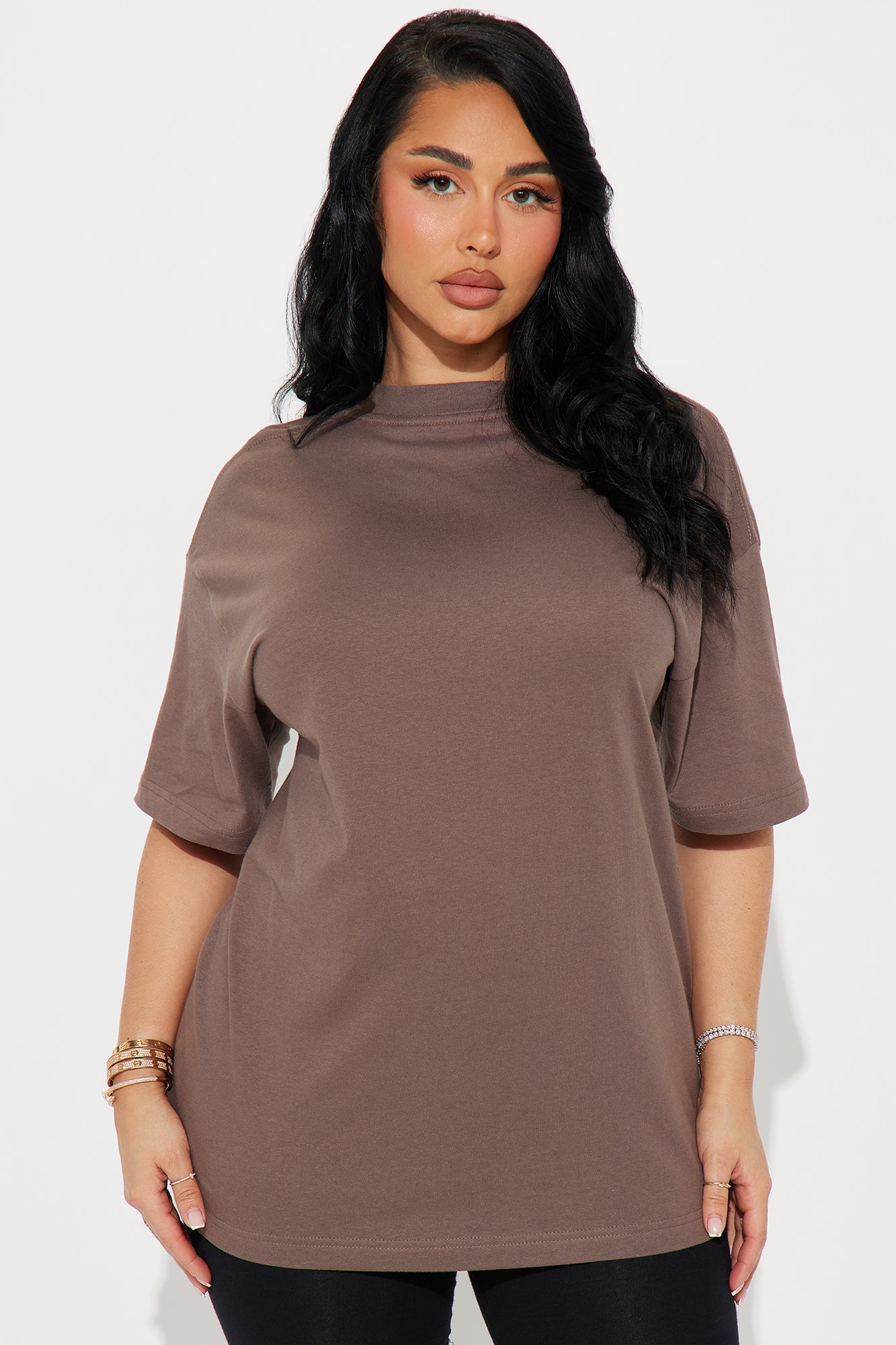 The Oversized Boyfriend Tee - Brown