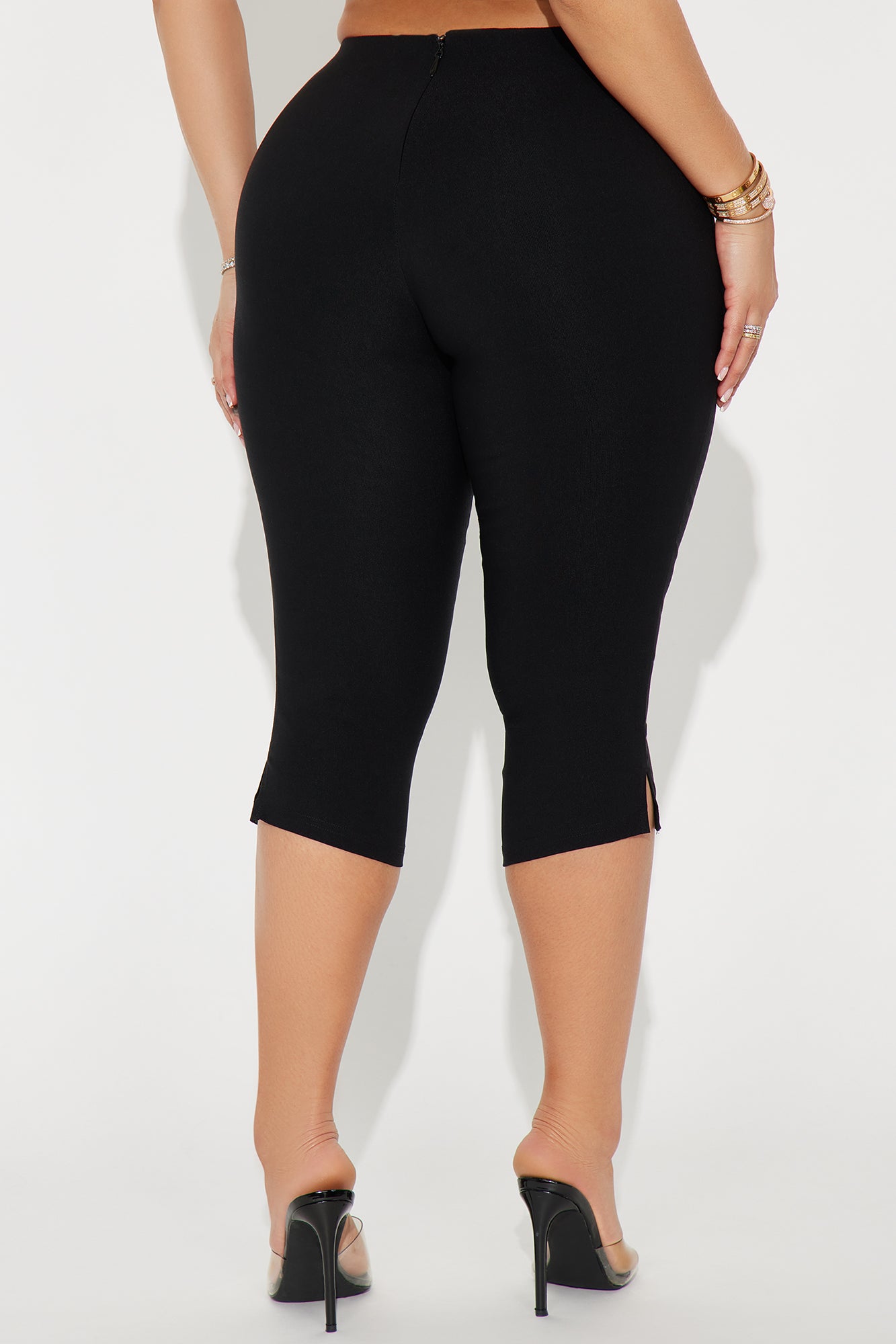 Tamsin Lace Up Capri Pant - Black