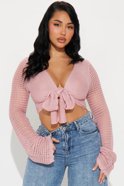 Sunny Paradise Crochet Top - Pink
