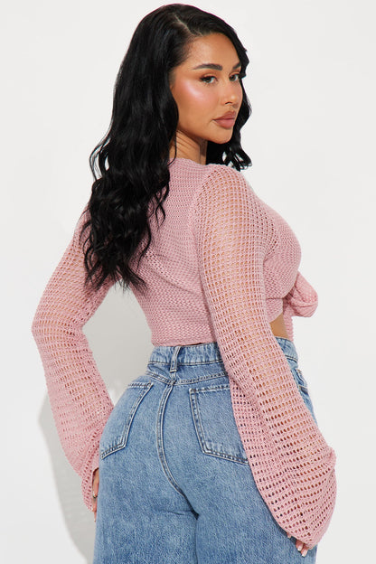 Sunny Paradise Crochet Top - Pink