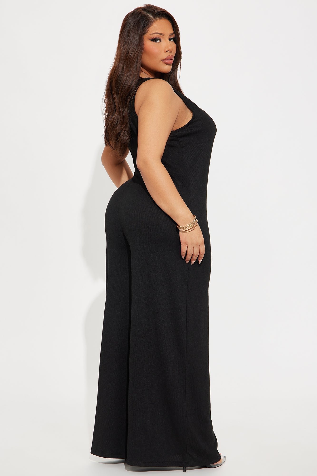 Making My Way Ribbed Jumpsuit - Black