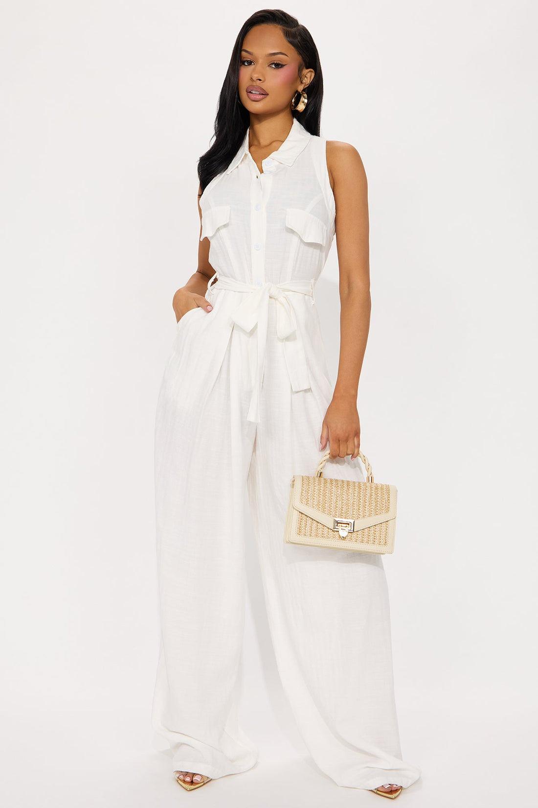 Lizzie Linen Jumpsuit - White