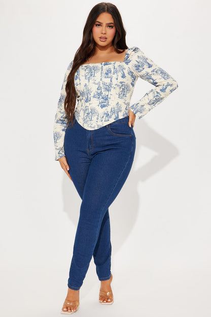 Simple Life Corset Top - Blue/combo