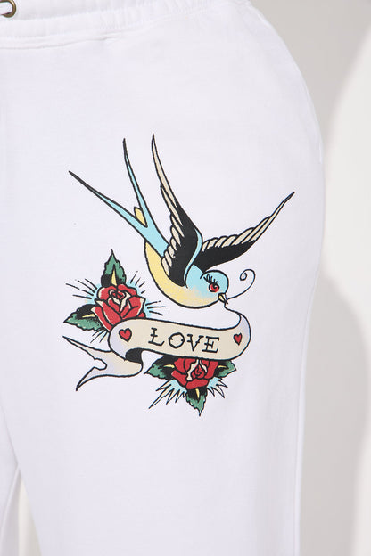 Ed Hardy Brave Eagle Pant - White