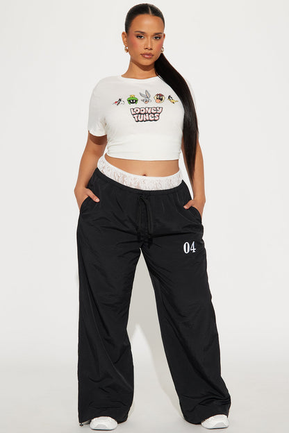 Averil Double Waistband Windbreaker Jogger - Black