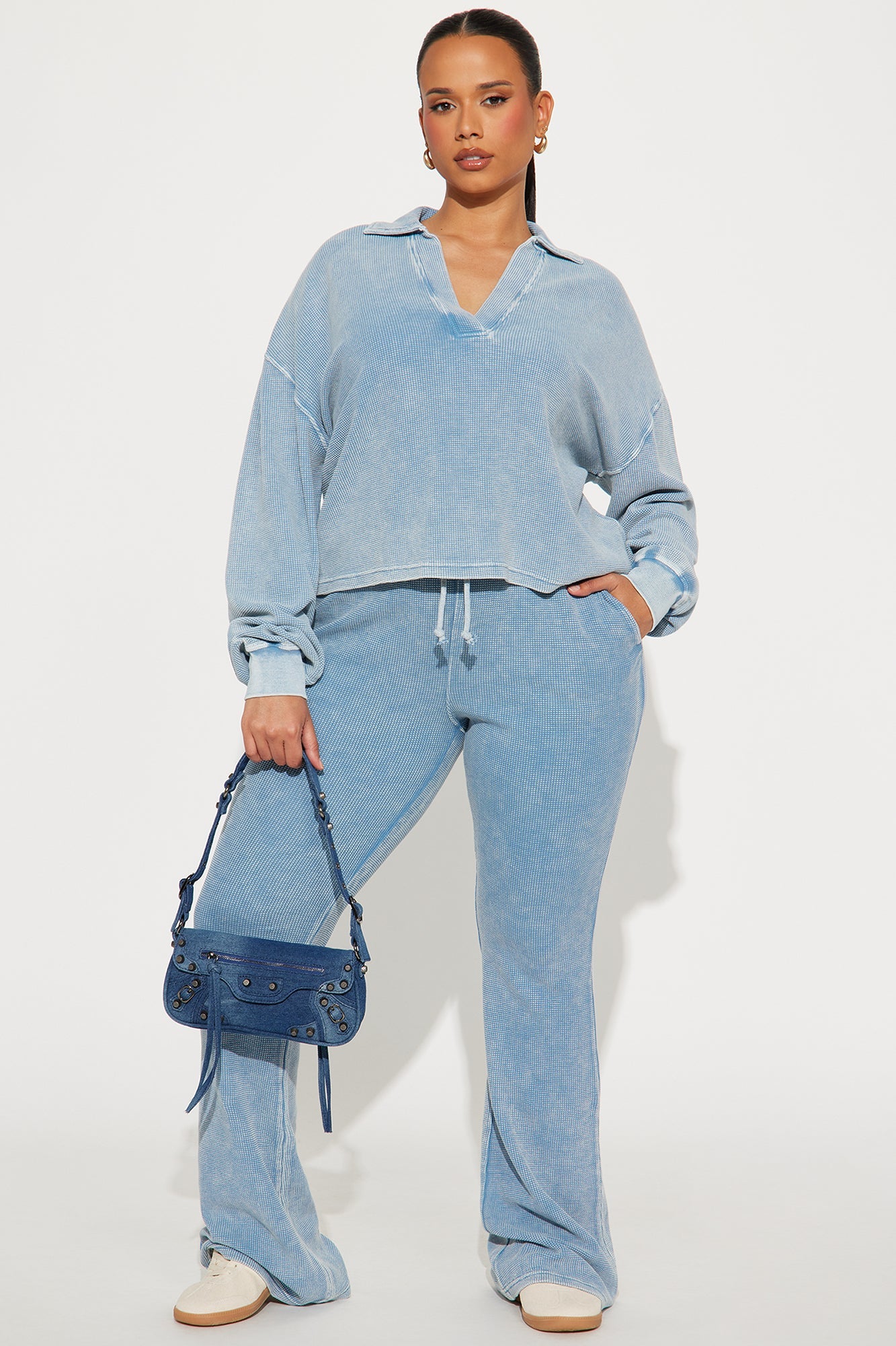 Tanya Cozy Thermal Pant Set - Blue