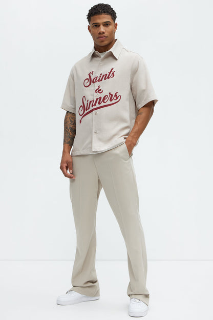Saints And Sinners Full Button Shirt - Tan