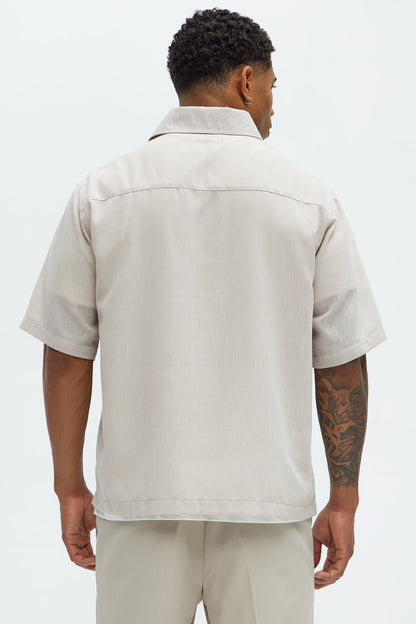 Saints And Sinners Full Button Shirt - Tan