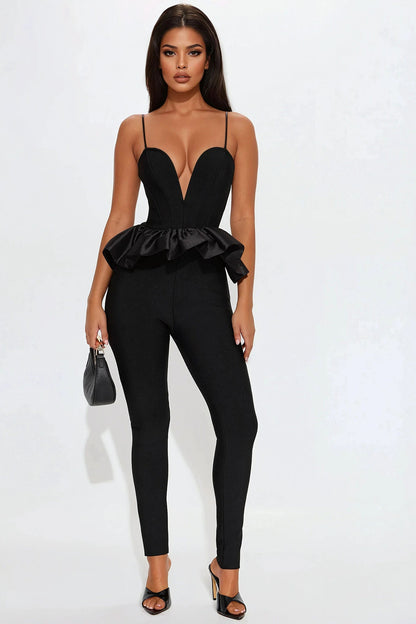 Black Swan Bandage Jumpsuit - Black