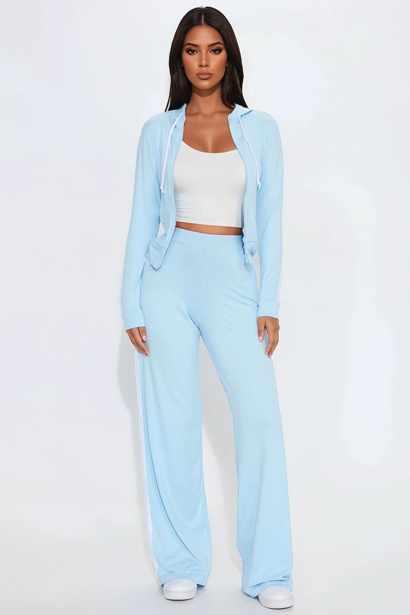 Tennis Courts Wide Leg Pant Set - Blue