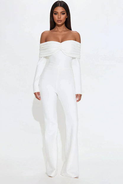 Robin Bandage Jumpsuit - White