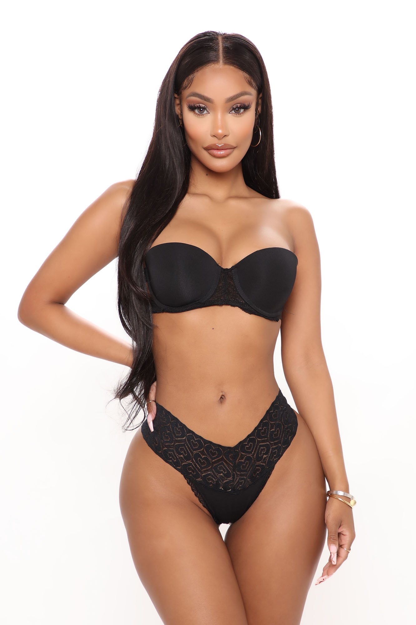 Like Magic Lace Thong Panty I - Black