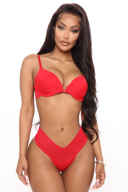 Like Magic Lace Thong Panty - Red