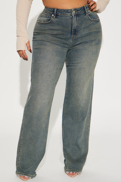 Left Him Speechless Straight Leg Jeans - Vintage Wash
