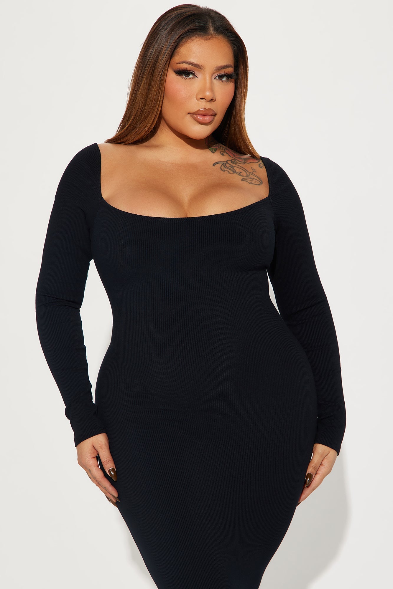 Clara Snatched Maxi Dress - Black