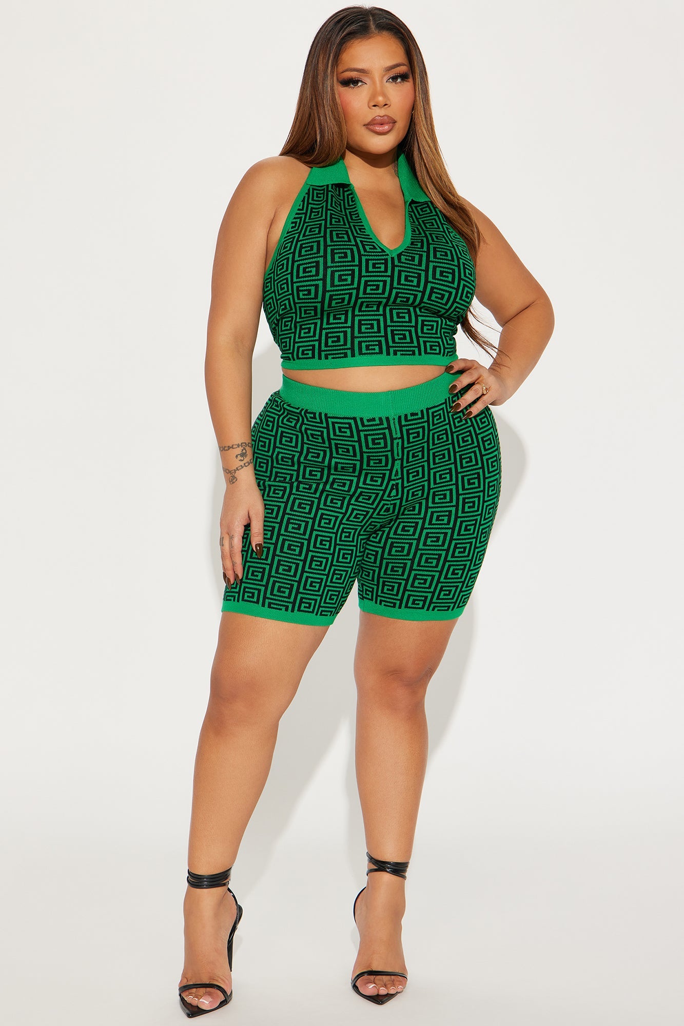 Meet Me There Sweater Short Set - Kelly Green